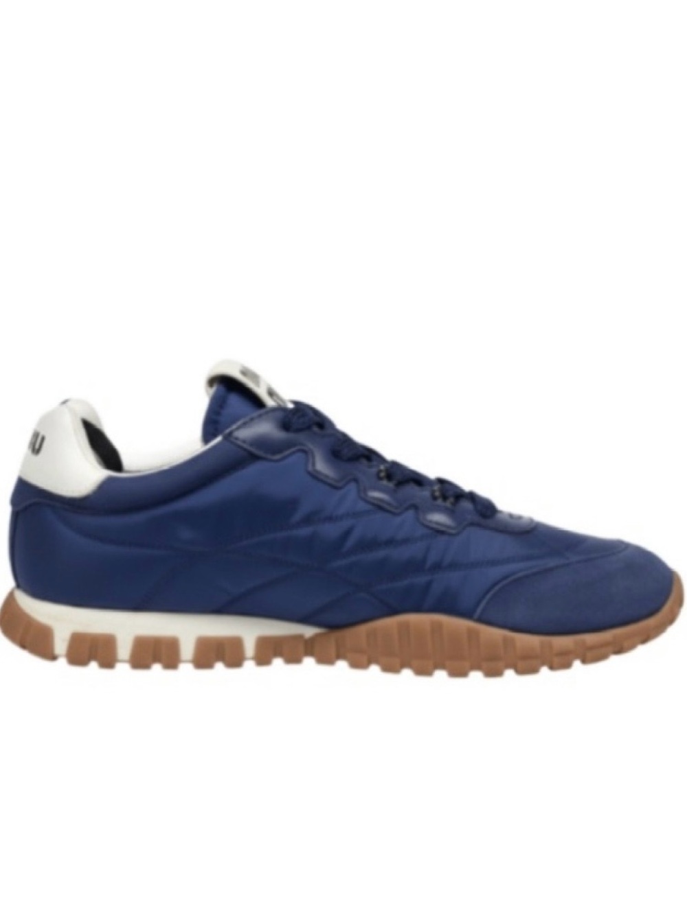 MIU MIU TYRE PINK SUEDE NYLON LACE UP SNEAKERS